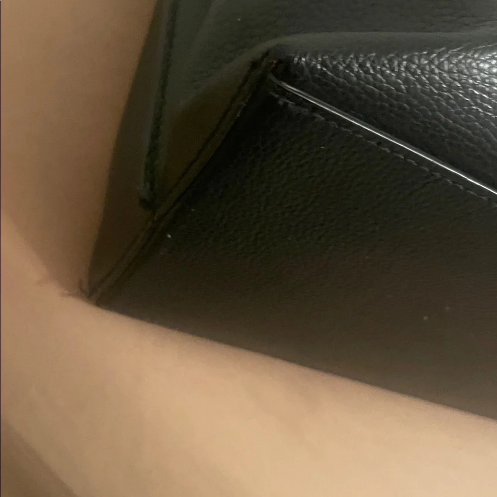 Coach Black Leather Tote Bag with Red Interior